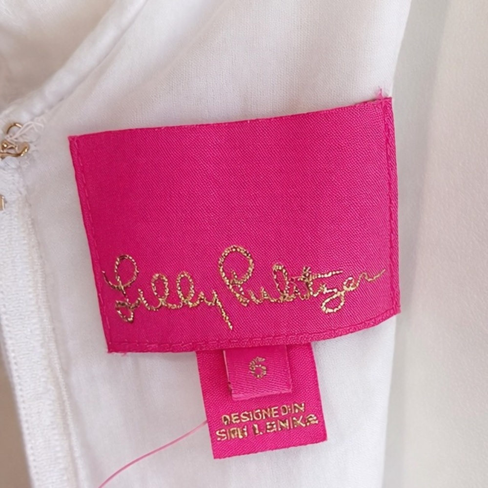 NWT LILY PULITZER White Eyelet Ruffle romper mini dress - size 6 - Picture 8 of 8
